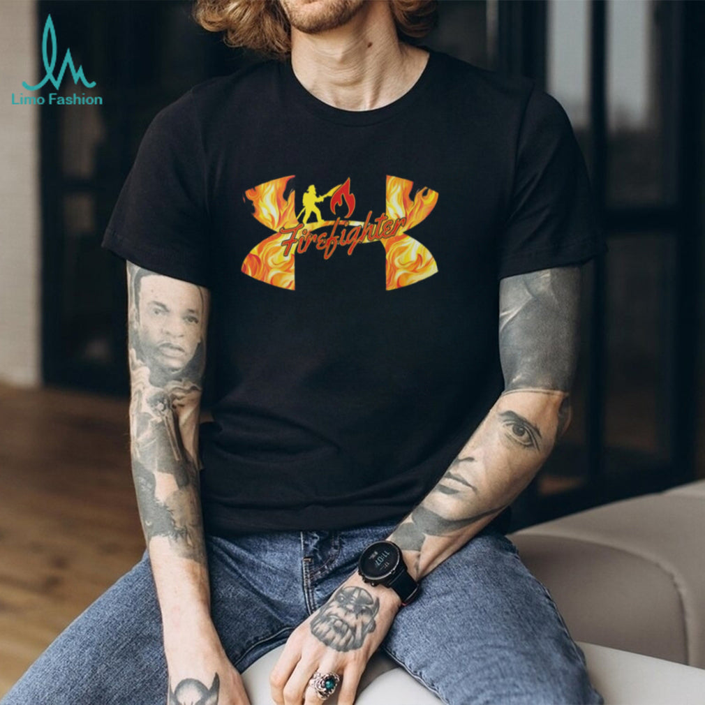 Firefighter Flame Silhouette Hero Graphic T Shirt