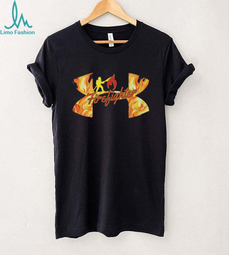 Firefighter Flame Silhouette Hero Graphic T Shirt