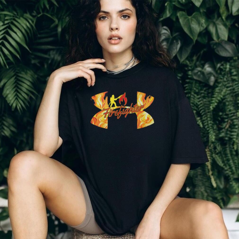Firefighter Flame Silhouette Hero Graphic T Shirt