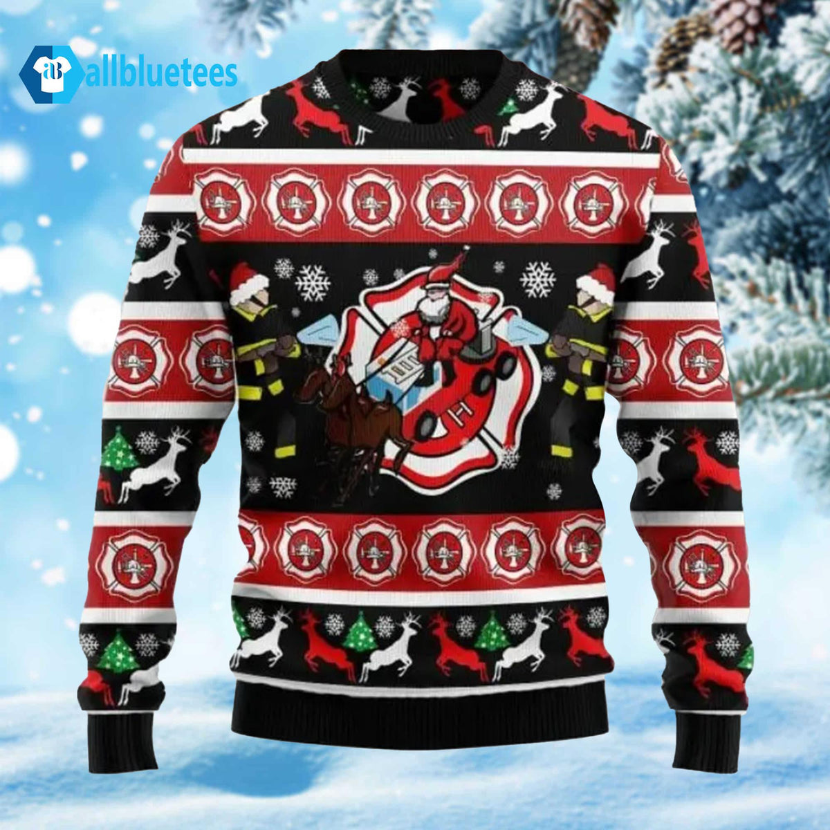Fireman Firefighter Ugly Christmas Sweater