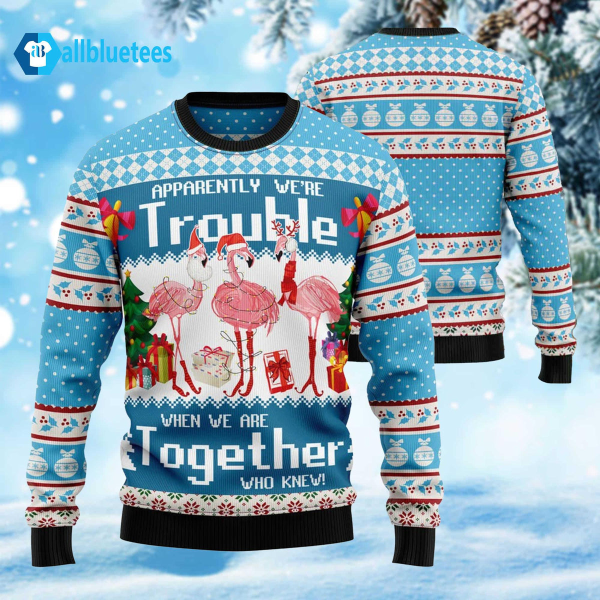 Flamingo Together Ugly Christmas Sweater