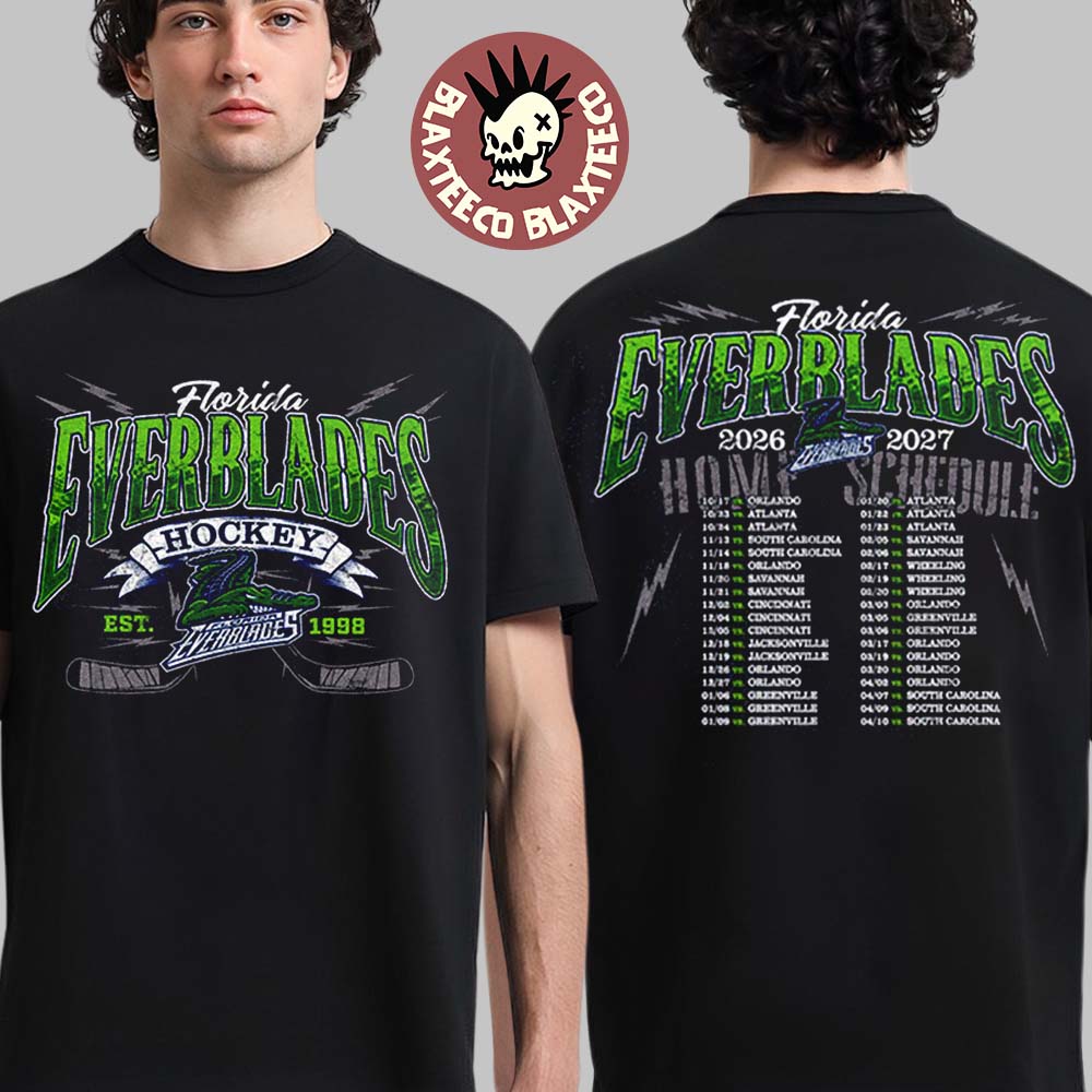 Florida Everblades 2026 2027 Season Home Schedule Tour T-Shirt