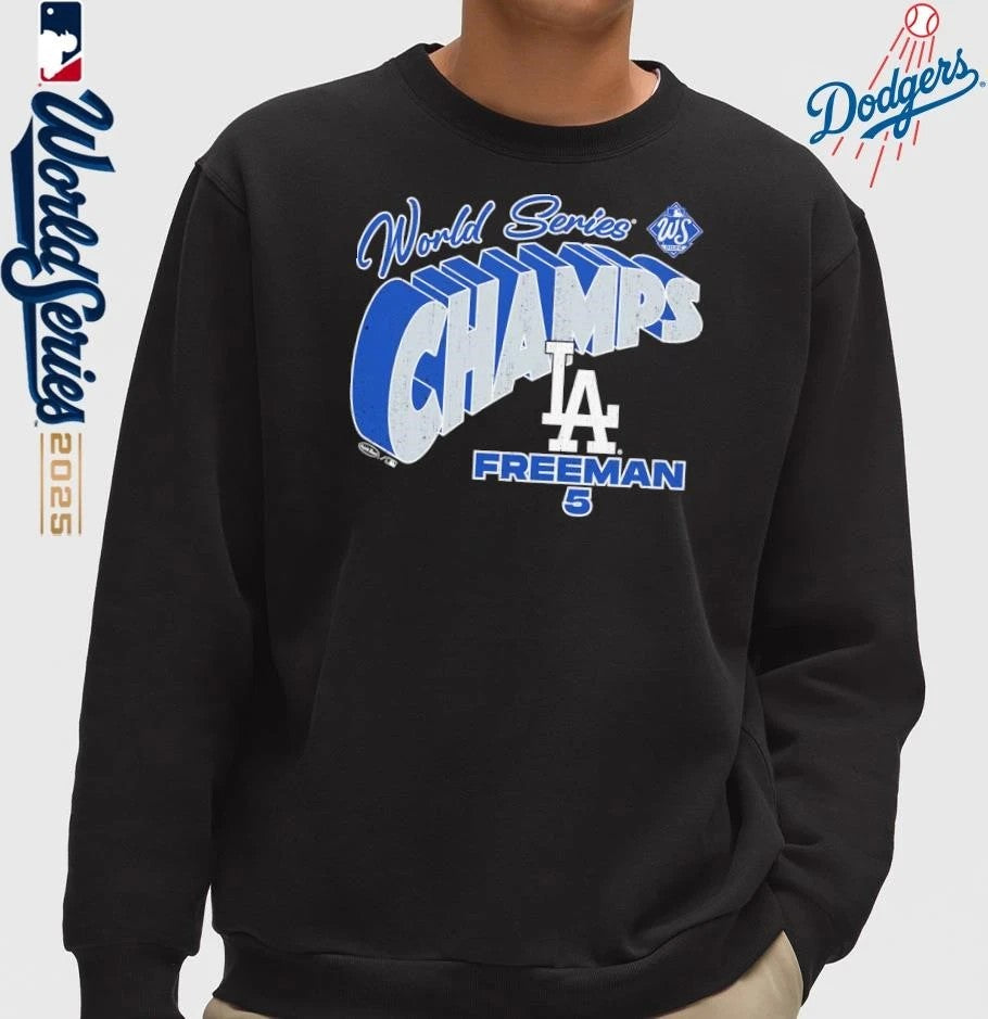 Freddie Freeman Los Angeles Dodgers Majestic Threads 2025 World Series Champions T-Shirt