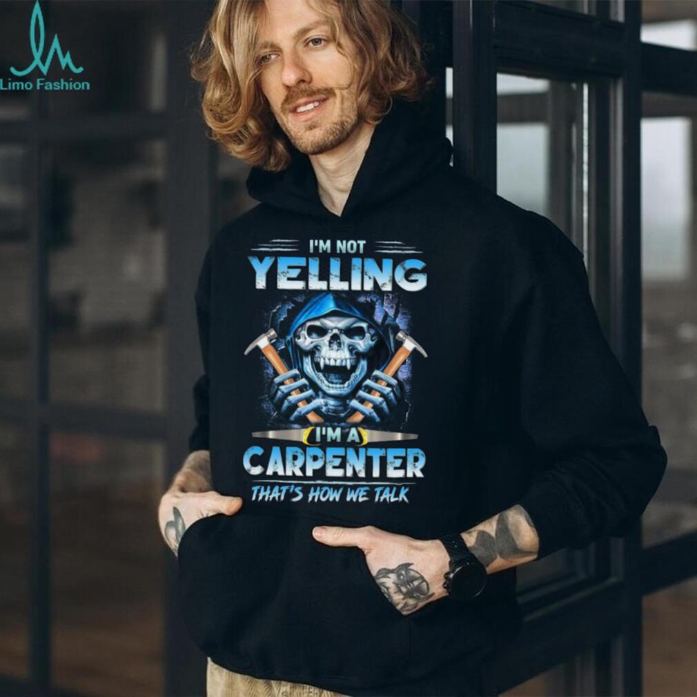 Funny Carpenter Blue Reaper Skull Hammer Woodworker T Shirt
