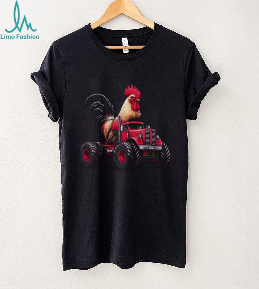 Giant Rooster Monster Truck Farm Humor Graphic T Shirt