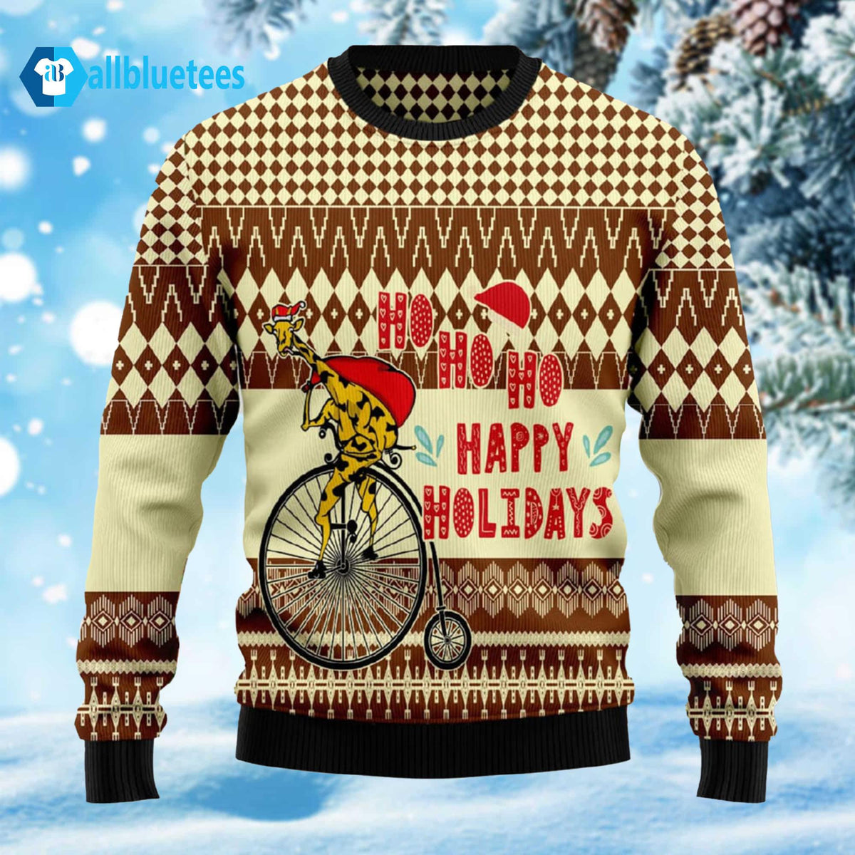Giraffe Happy Holidays Ugly Christmas Sweater