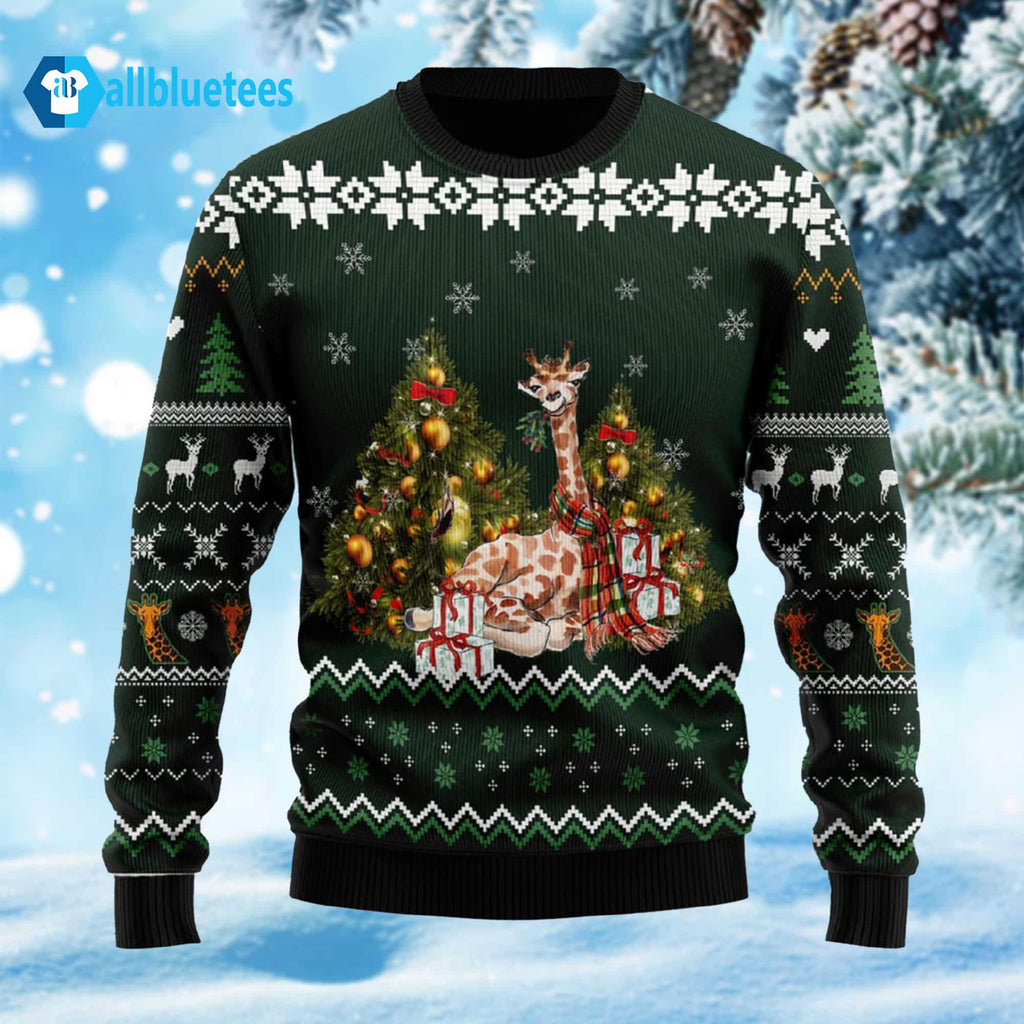 Giraffe Holiday Ugly Christmas Sweater