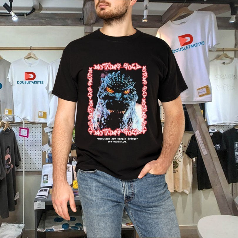Godzilla X Nothing Gold Pop Up Cartoon Face Shirts