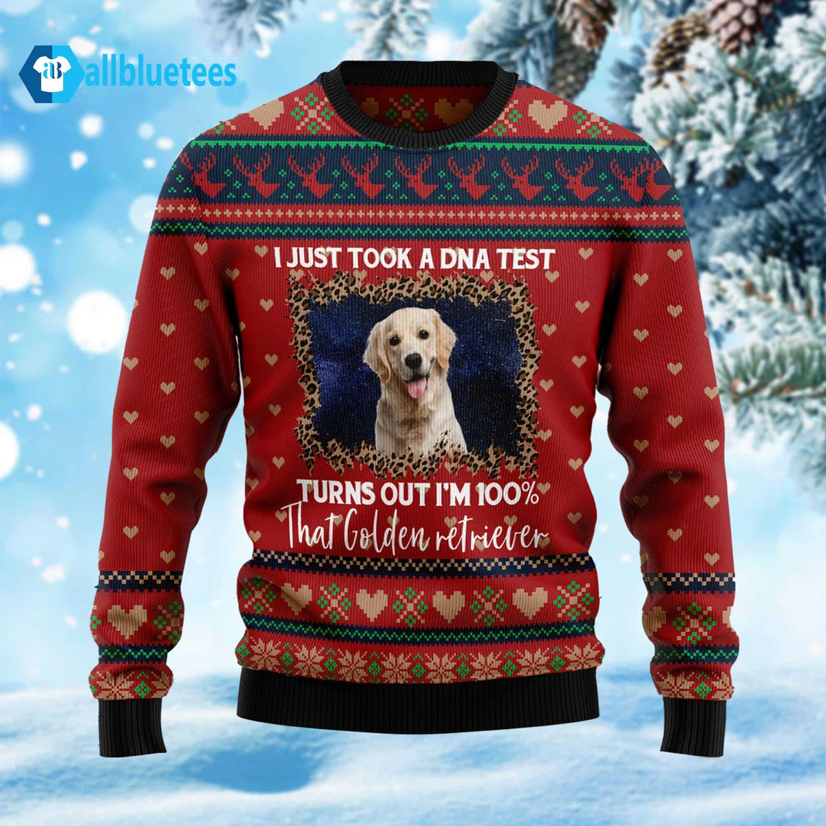 Golden Retriever DNA Ugly Christmas Sweater