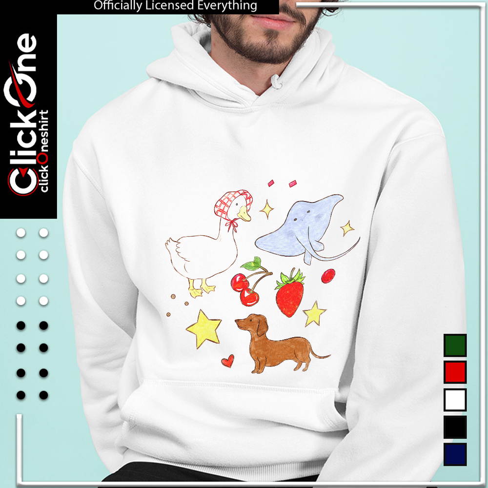 Goose Stingray Strawberry Cherry Dachshund Cute Animal Nature shirt
