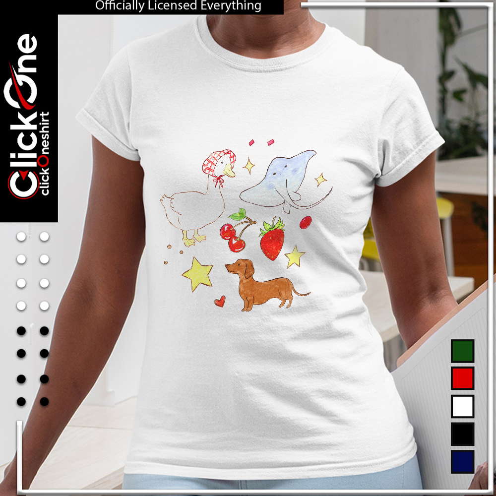 Goose Stingray Strawberry Cherry Dachshund Cute Animal Nature shirt
