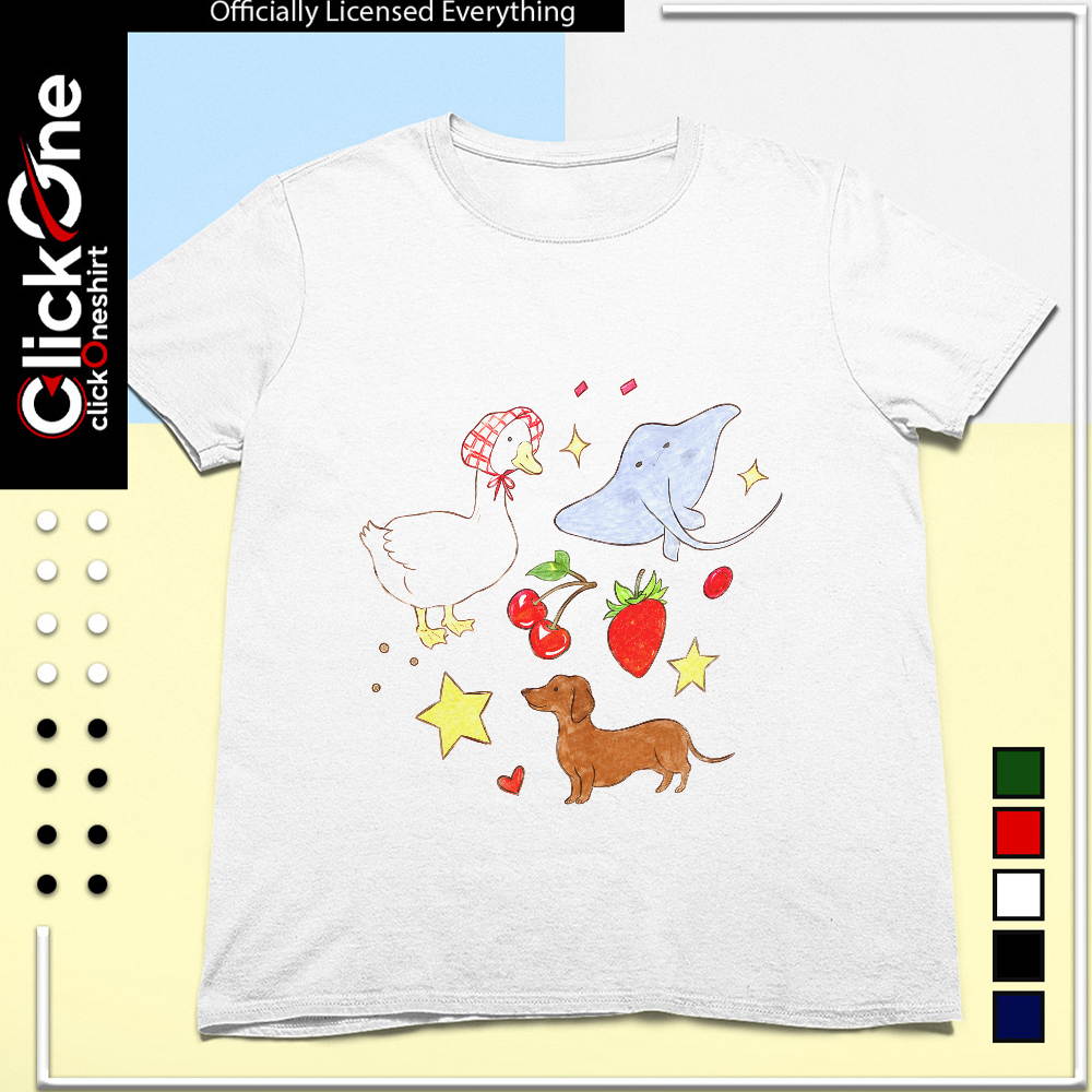 Goose Stingray Strawberry Cherry Dachshund Cute Animal Nature shirt