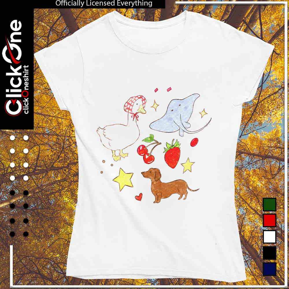 Goose Stingray Strawberry Cherry Dachshund Cute Animal Nature shirt