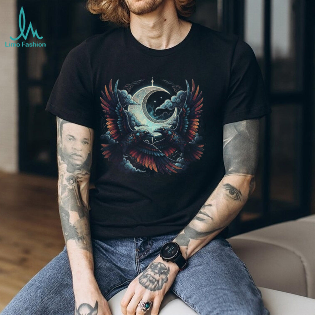 Gothic Moon Ravens Night Sky Celtic Spirit Animal T Shirt