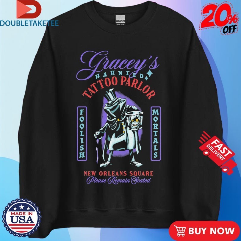 Gracey’s Haunted Tattoo Parlor New Orleans Square Please Remain Seated Shirts