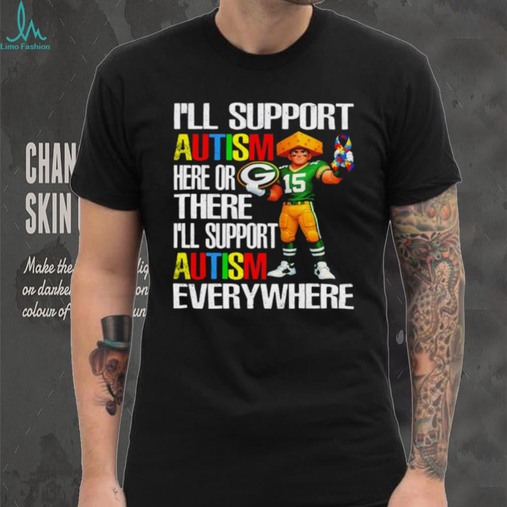 Green Bay Packers Mascot Cheesehead Autism Awareness Support T Shirt