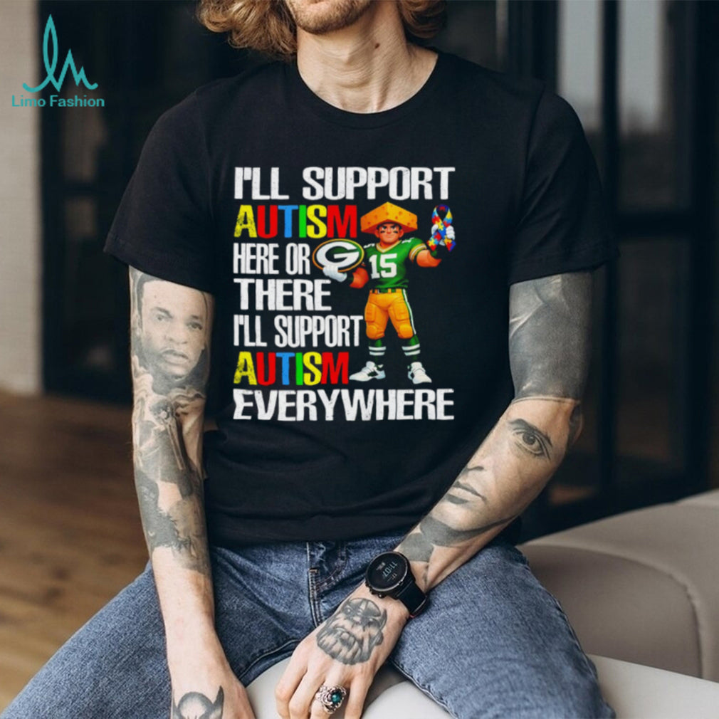 Green Bay Packers Mascot Cheesehead Autism Awareness Support T Shirt