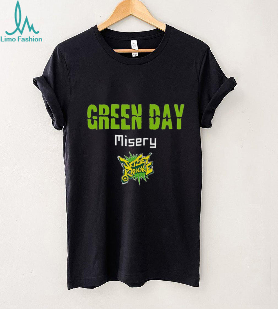 Green Day Misery Jet Set Karaoke V Neck Graphic T Shirt