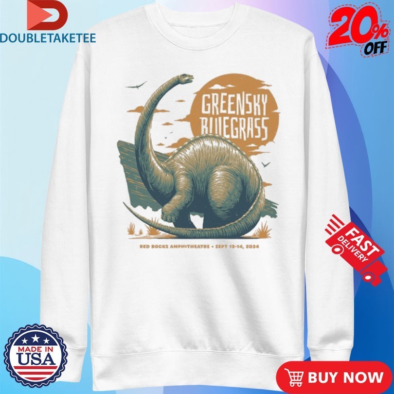 Greensky Bluegrass Red Rocks 2024 Dinosaur Shirts