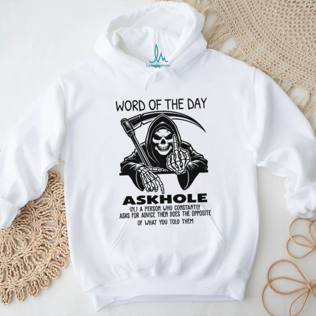 Grim Reaper “Askhole” Dictionary Definition Funny Graphic Tee