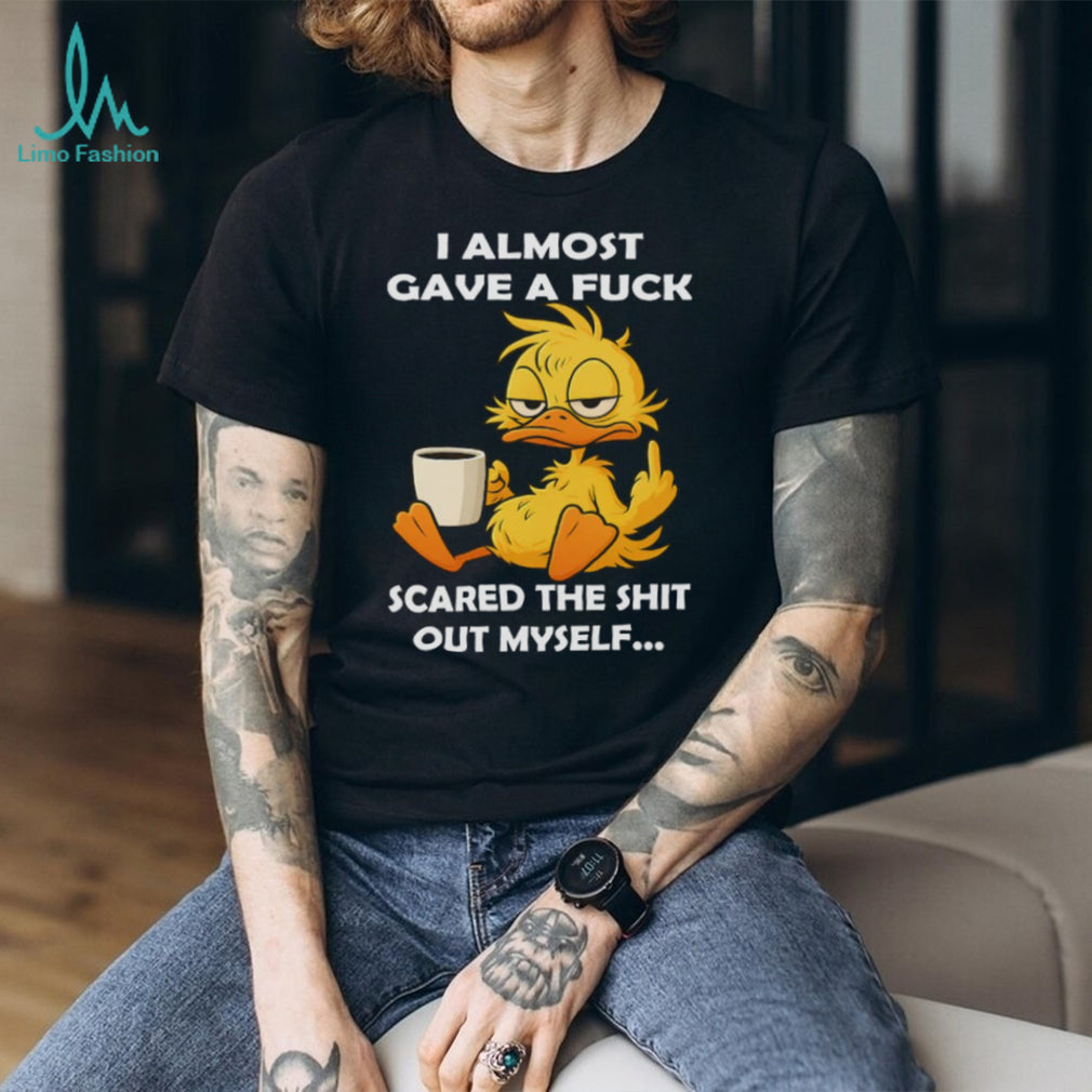 Grumpy Duck Drinking Coffee Sassy Humor Graphic T Shirt