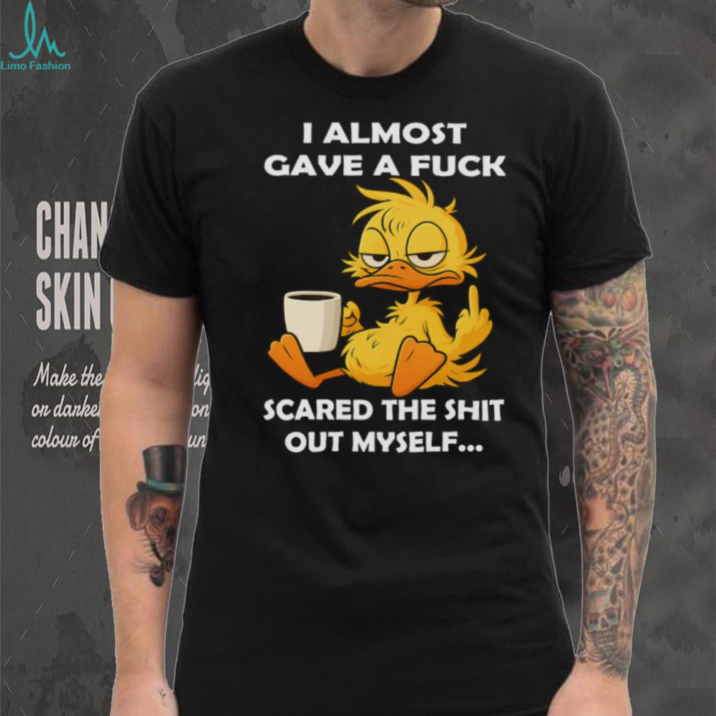 Grumpy Duck Drinking Coffee Sassy Humor Graphic T Shirt