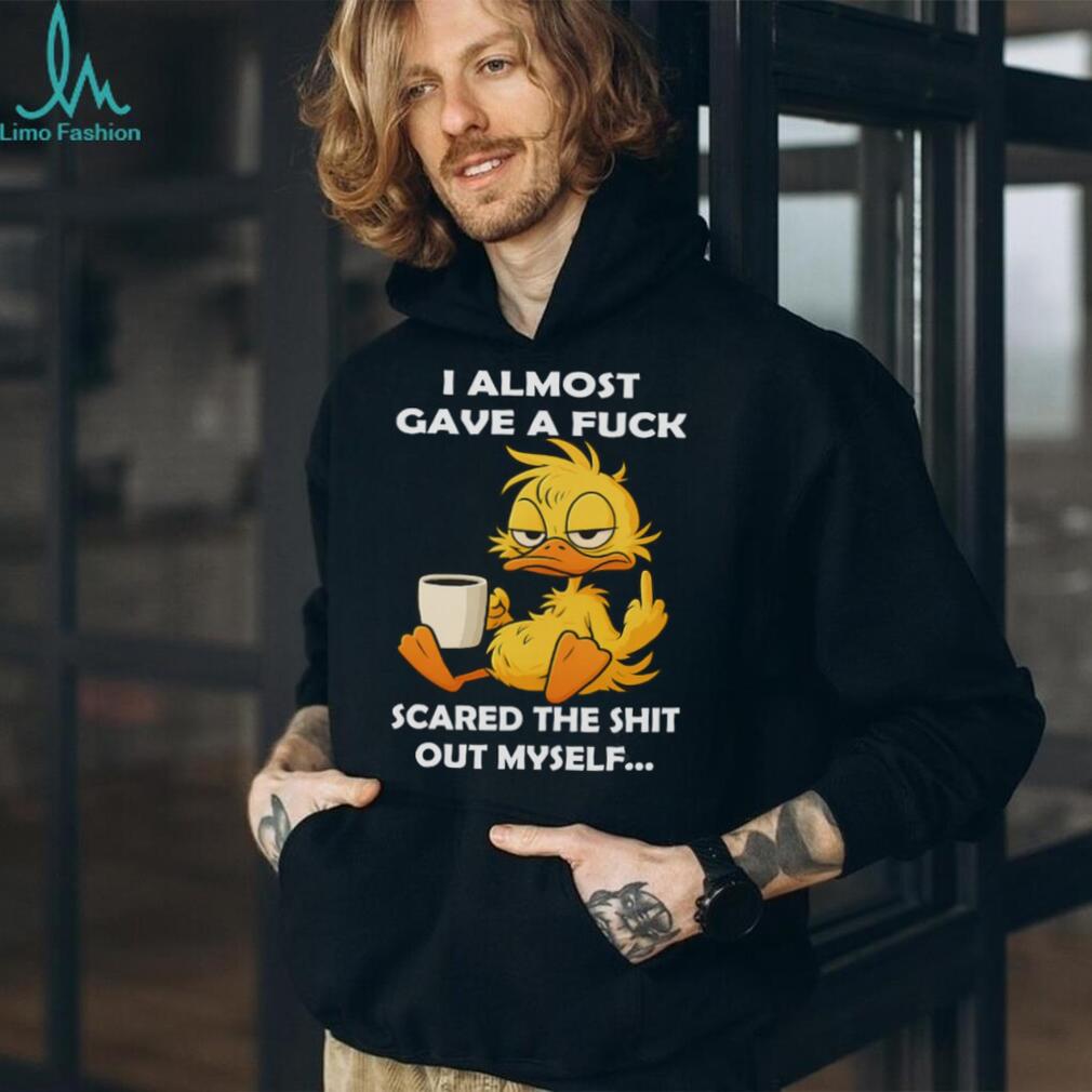 Grumpy Duck Drinking Coffee Sassy Humor Graphic T Shirt
