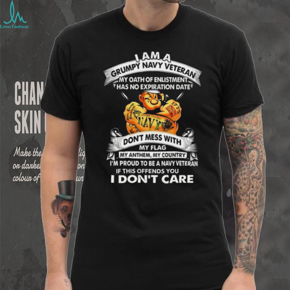 Grumpy Navy Veteran Oath of Enlistment Popeye Tattoo T Shirt