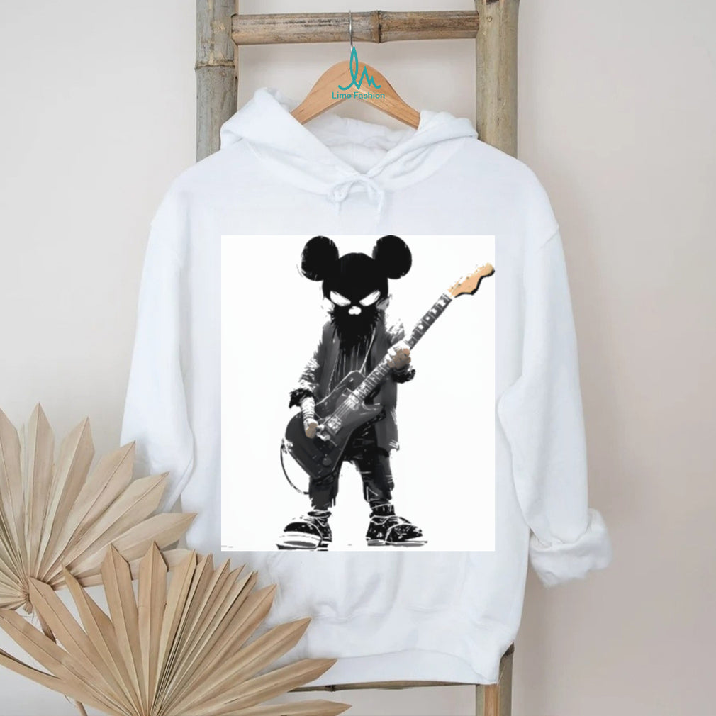 Grunge Cartoon Rocker Mouse Playing Electric Guitar Shirt