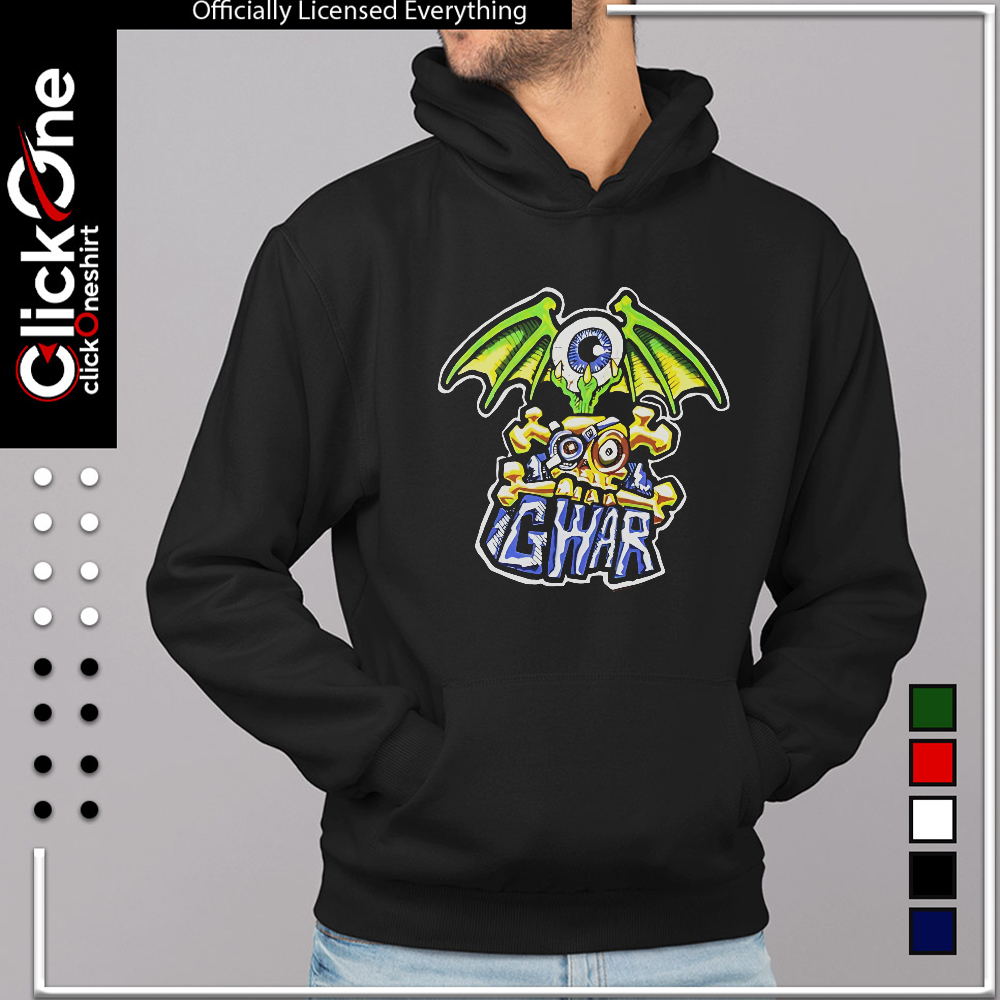 Gwar band logo with winged eyeball and skull shirt