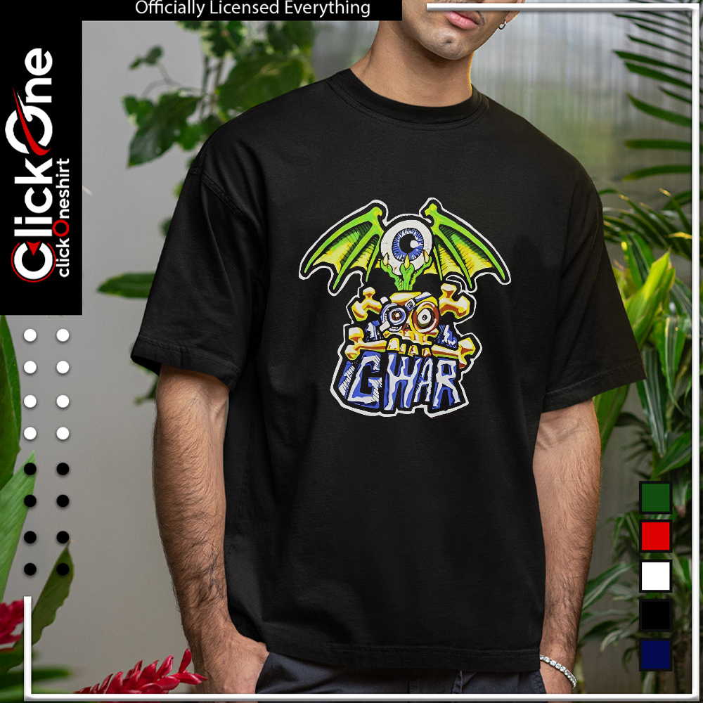 Gwar band logo with winged eyeball and skull shirt