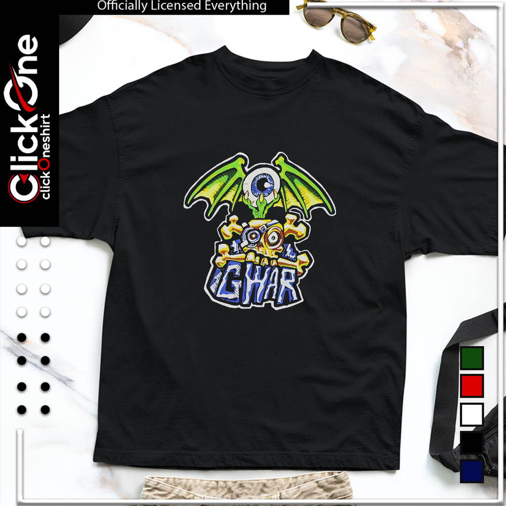Gwar band logo with winged eyeball and skull shirt