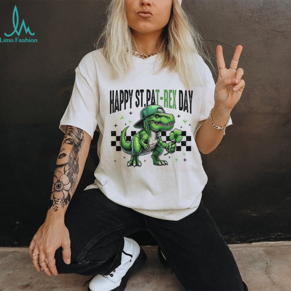 Happy St. Pat Rex Day Funny T Rex Dinosaur Shamrock T Shirt