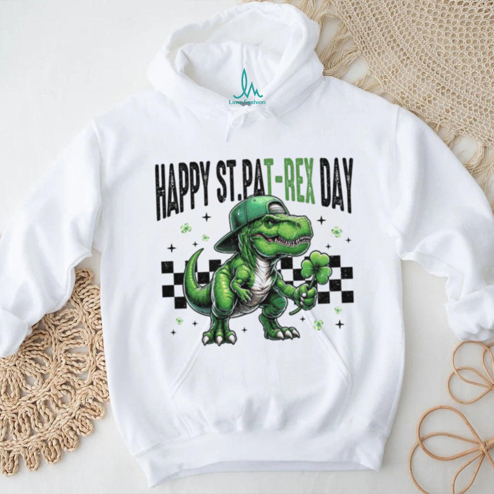Happy St. Pat Rex Day Funny T Rex Dinosaur Shamrock T Shirt