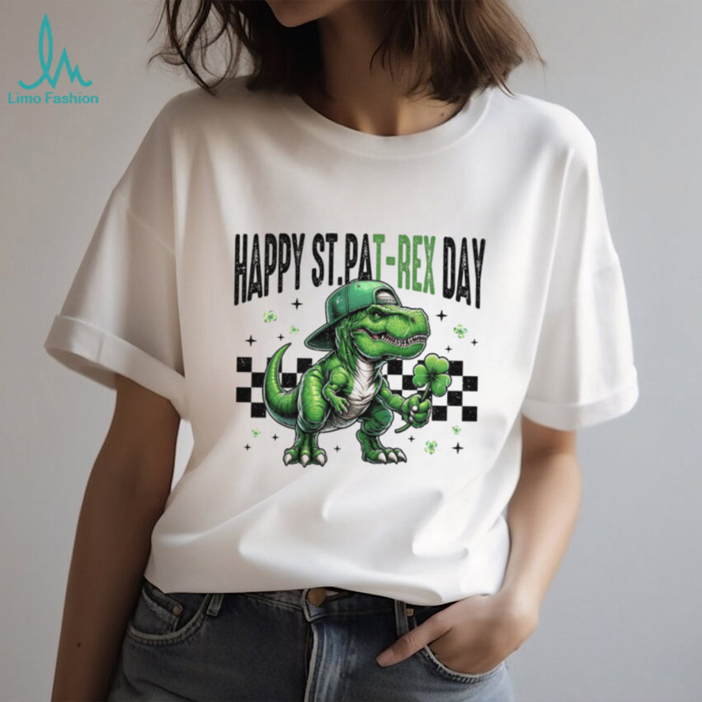 Happy St. Pat Rex Day Funny T Rex Dinosaur Shamrock T Shirt