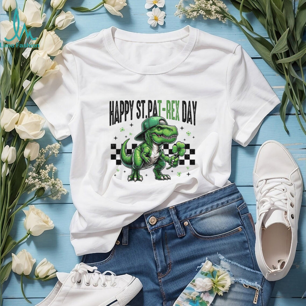 Happy St. Pat Rex Day Funny T Rex Dinosaur Shamrock T Shirt