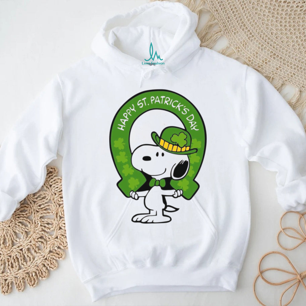 Happy St. Patrick’s Day Lucky Dog with Green T Shirt and Horseshoe