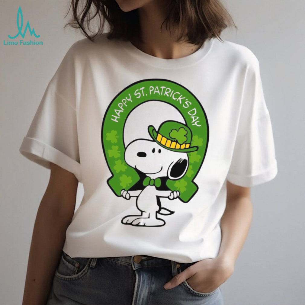 Happy St. Patrick’s Day Lucky Dog with Green T Shirt and Horseshoe