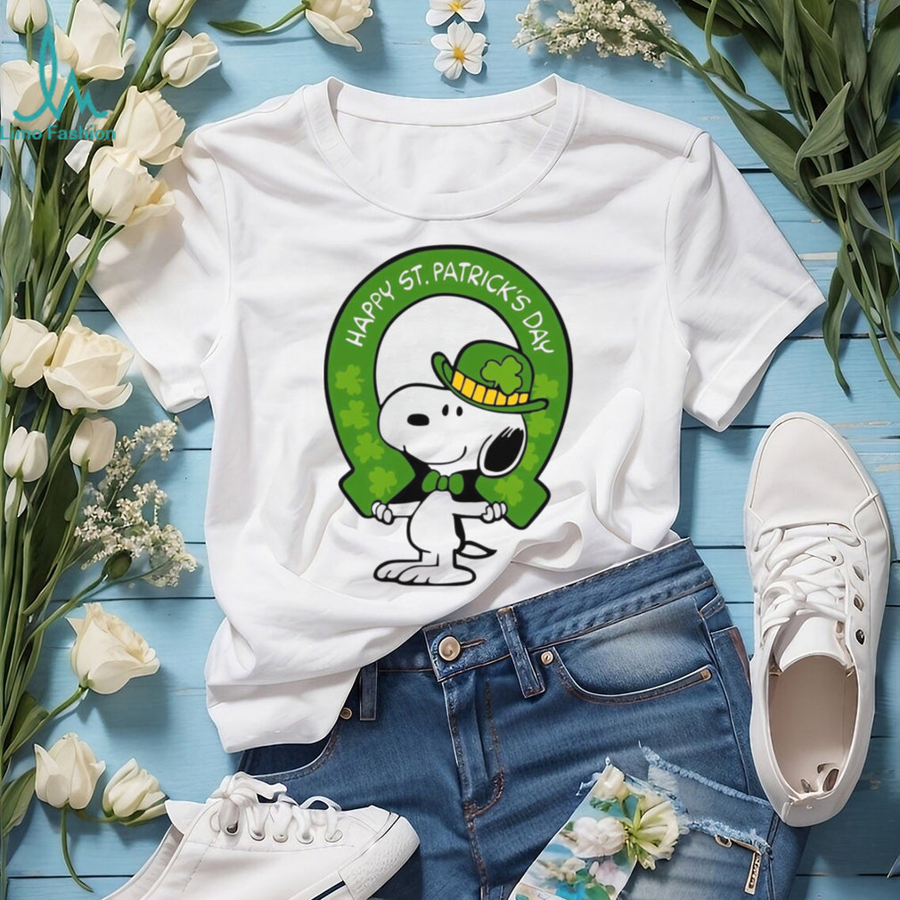 Happy St. Patrick’s Day Lucky Dog with Green T Shirt and Horseshoe