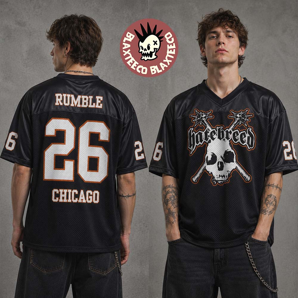 Hatebreed Chicago IL The Rumble Festival 2026 Venue Merch At Cobra Lounge Lot On 17 July 2026 Football Jersey