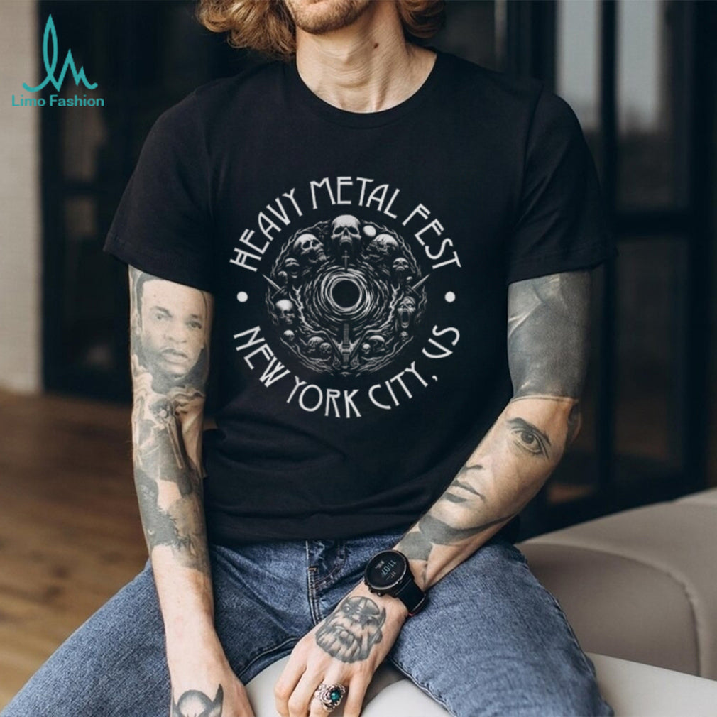 Heavy Metal Fest New York City US Skull Vortex Graphic T Shirt