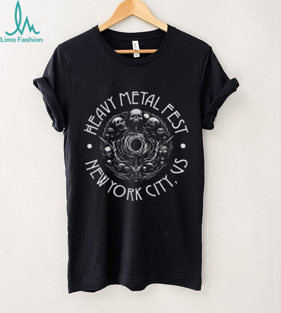 Heavy Metal Fest New York City US Skull Vortex Graphic T Shirt