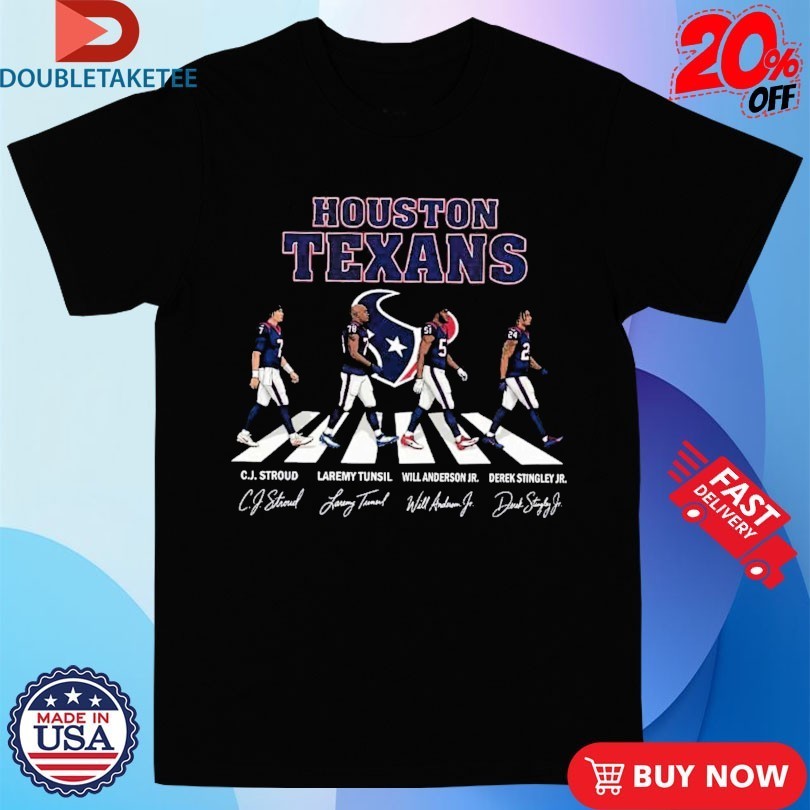 Houston Texans C.J. Stroud Laremy Tunsil And Will Anderson Jr Derek Stingley Jr Abbey Road Shirts