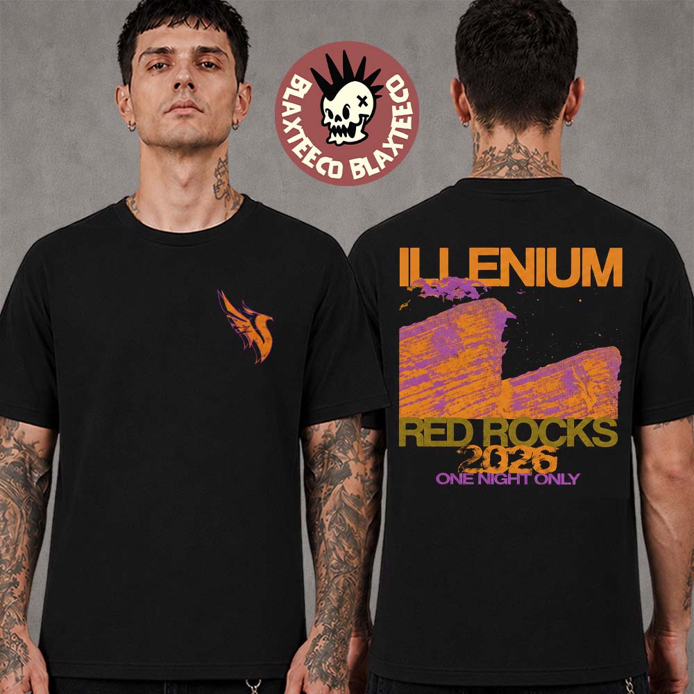 Illenium Red Rocks Amphitheatre 2026 Show Exclusive Tee In Morrison Colorado On August 19 2026 Two Sided T-Shirt