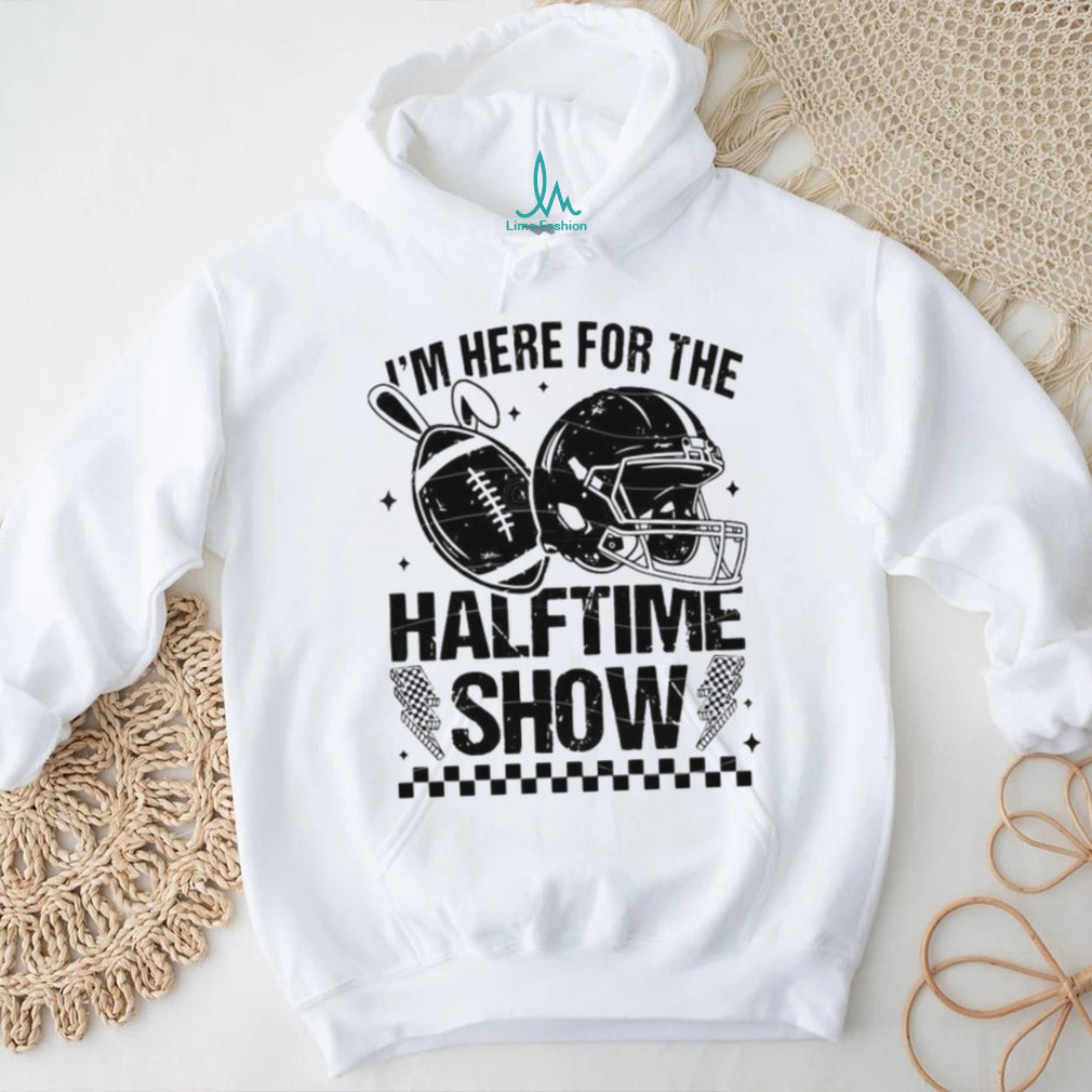 I’m Here For The Halftime Show Football Helmet Bunny Ears T shirt