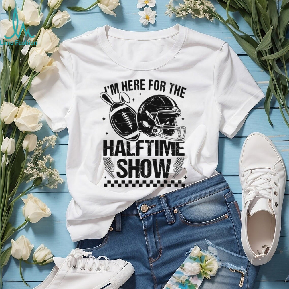 I’m Here For The Halftime Show Football Helmet Bunny Ears T shirt
