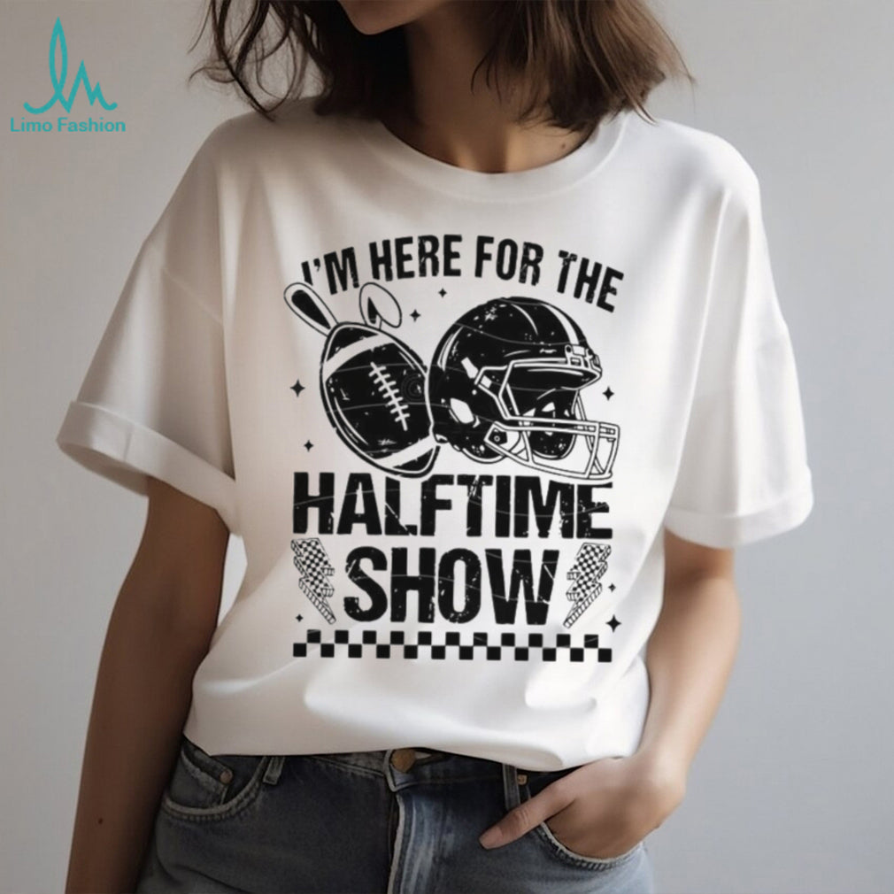I’m Here For The Halftime Show Football Helmet Bunny Ears T shirt