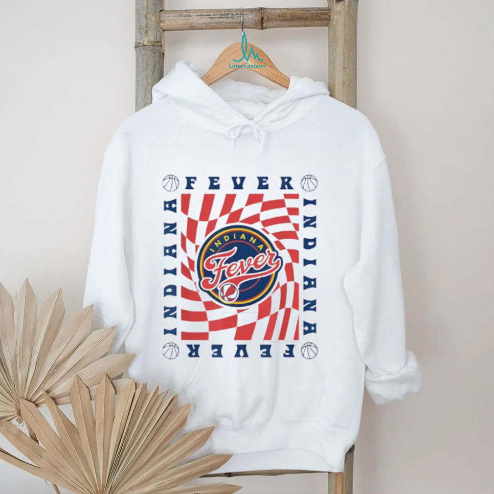 Indiana Fever WNBA Basketball Trippy Checkered Graphic T Shirt