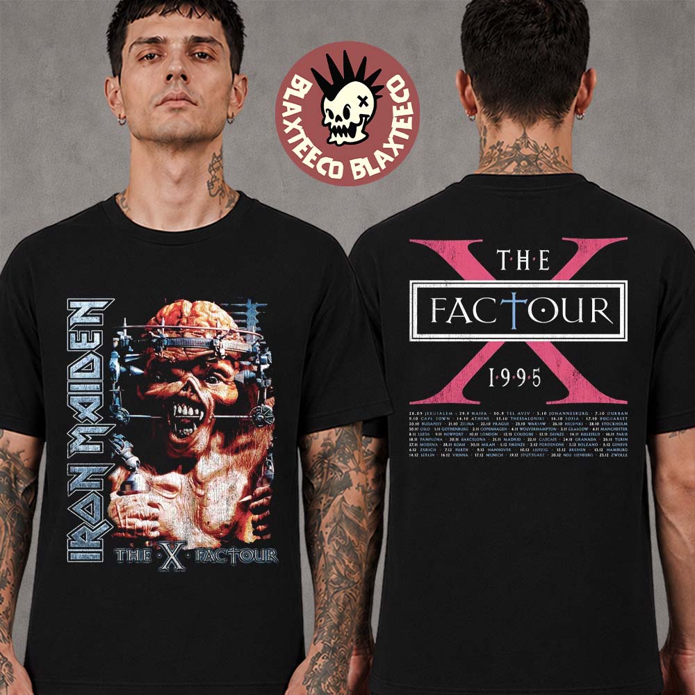 Iron Maiden IM50 Anniversary Collection The X Factor Tour 1995 Eddie Vision Two Sided T-Shirt