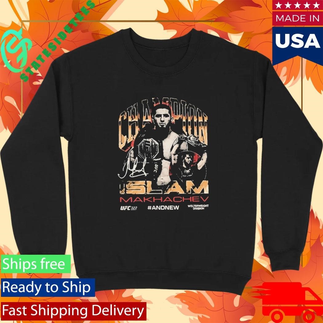 Islam Makhachev Ufc 322 And New Mens Welterweight Division Champion Signature Shirt